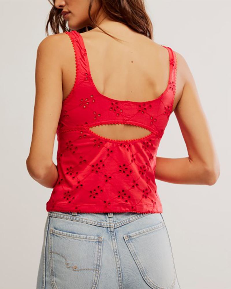 Full Bloom Eyelet Cami