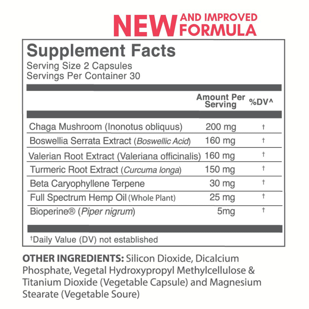 Relief Capsules | Full Spectrum CBD + Chaga Mushrooms