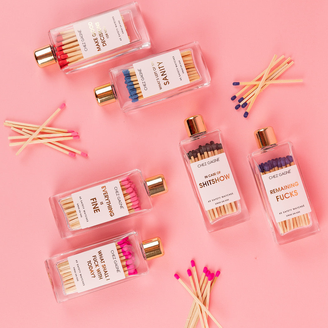 Everything is Fine Glass Bottle Matches