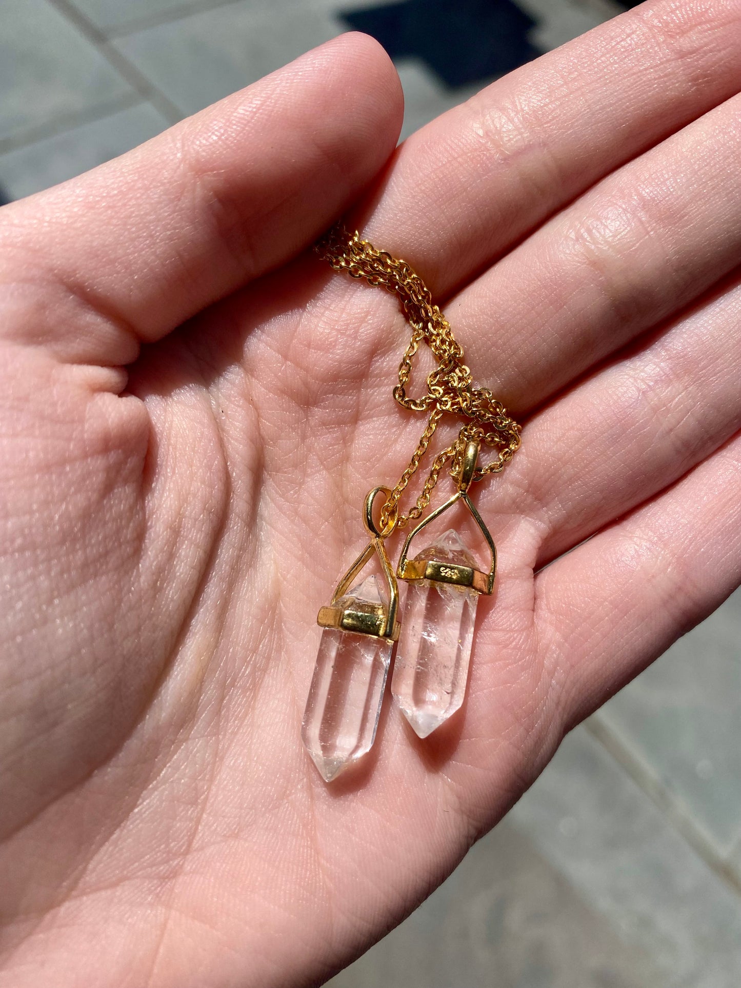 Dainty Quartz Crystal Necklace