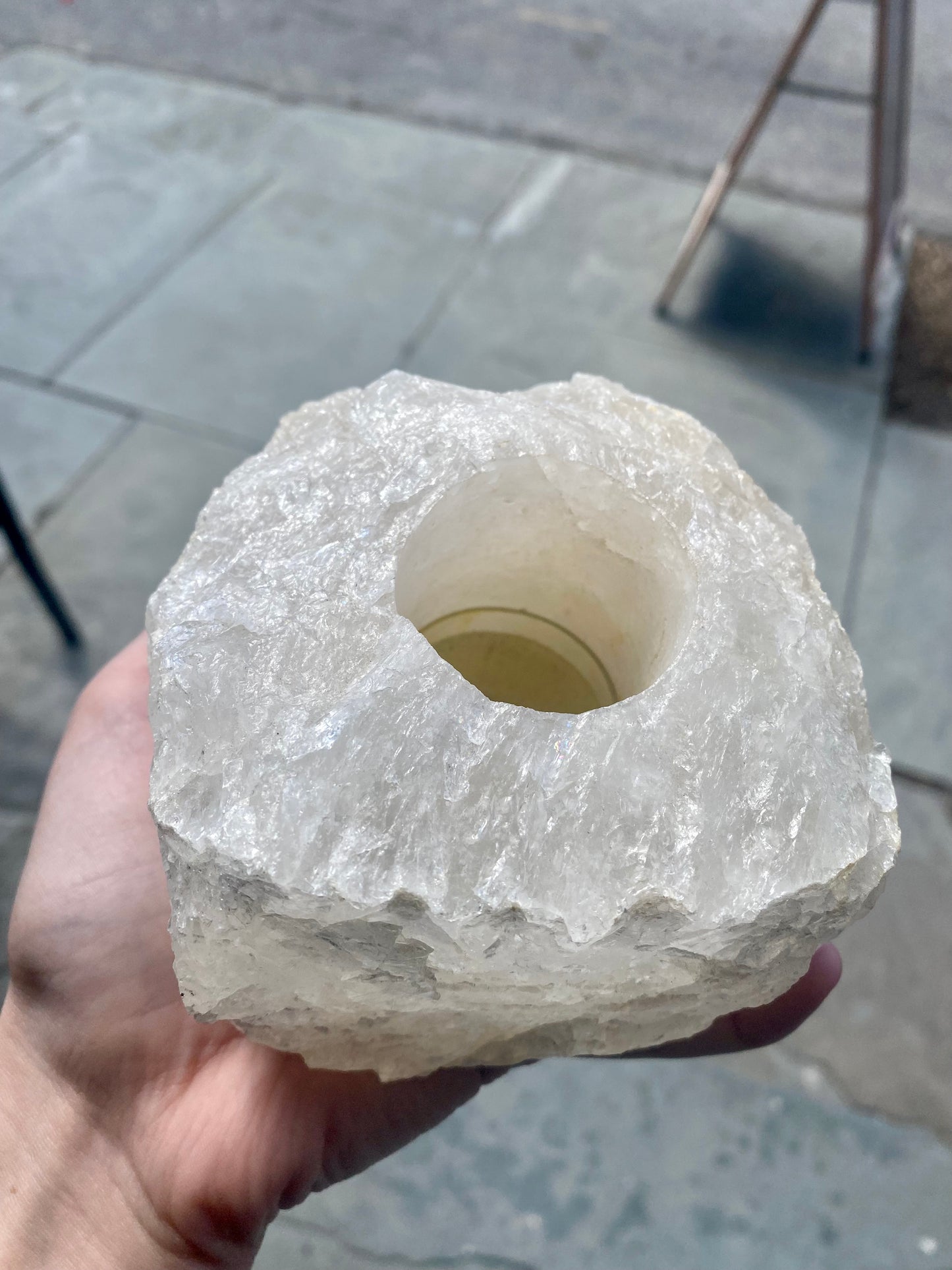 Quartz Crystal Candle Holder