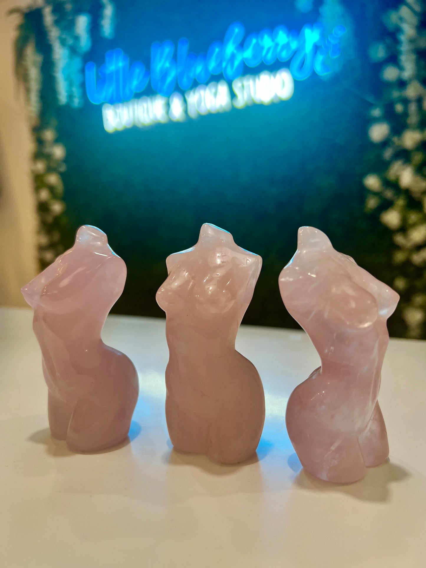 Rose Quartz Woman Silhouette Crystal