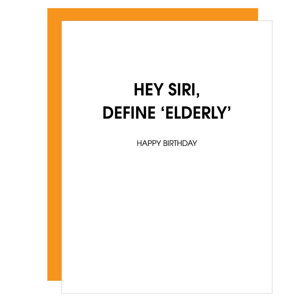Siri Define Elderly Letterpress Card
