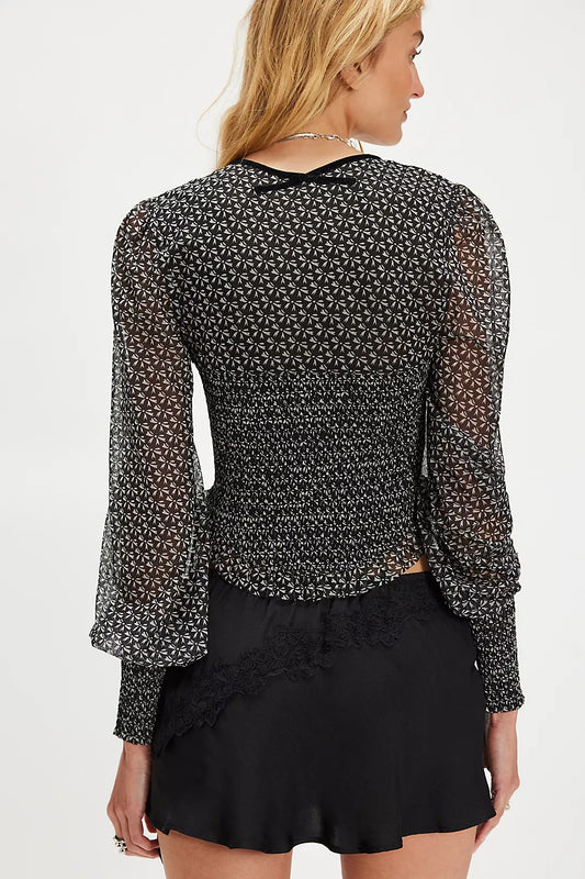 Dottie Printed Long Sleeve Knit Top