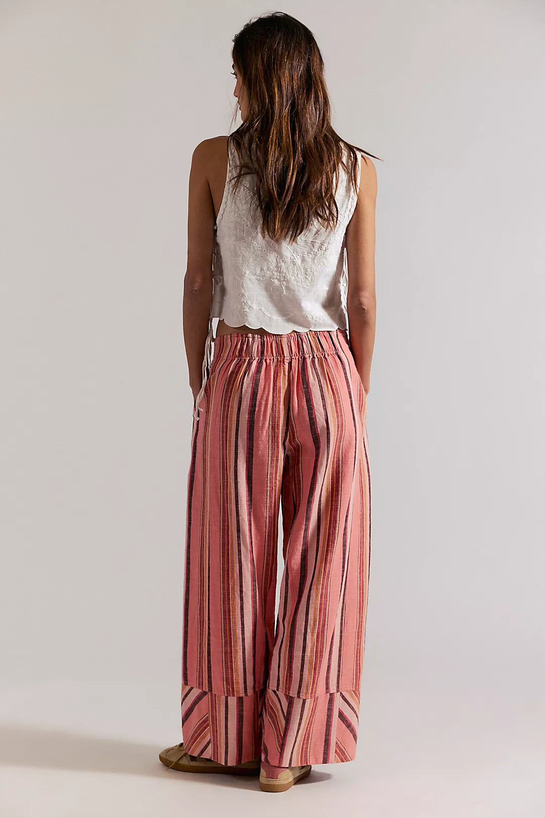 Day's End Linen Striped Pull-On Pants