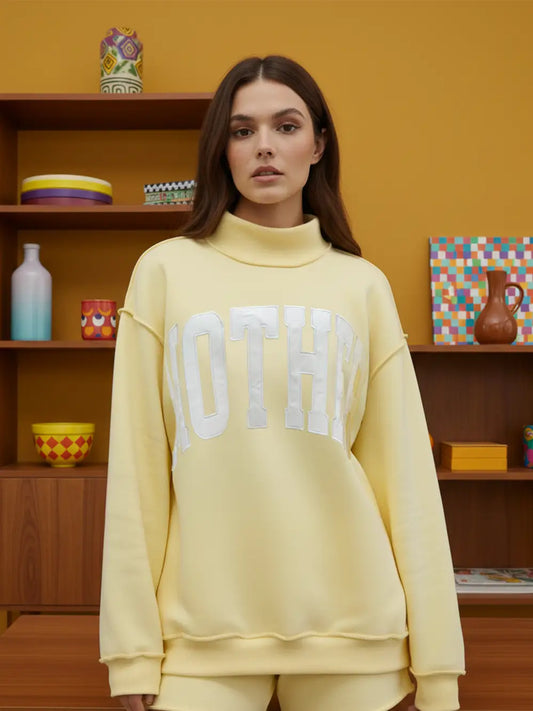 Mother Embrodiered Mockneck