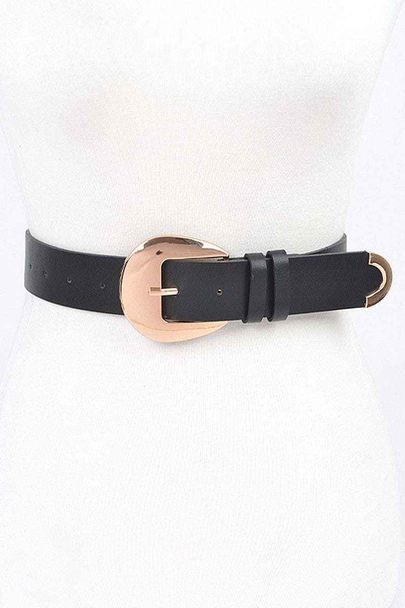 Faux Leather Metal Buckle Belt