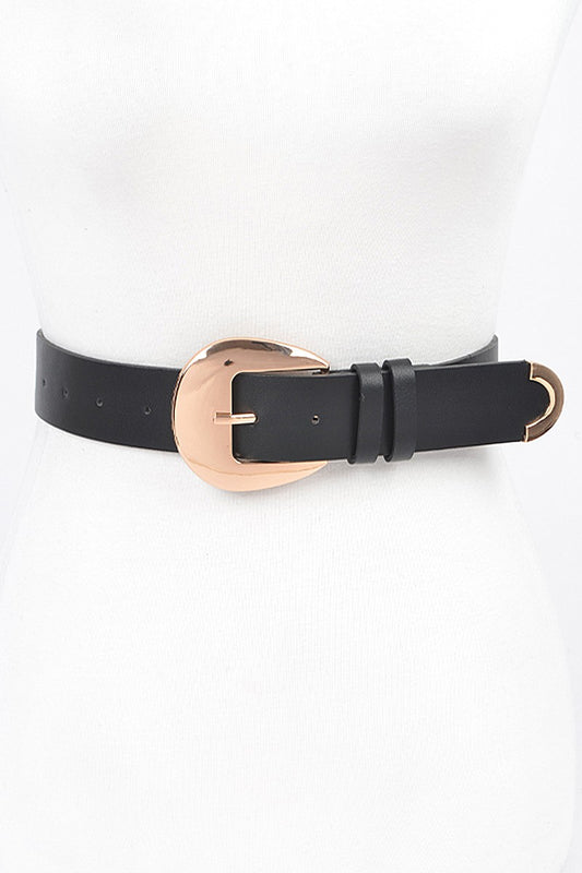 Faux Leather Metal Buckle Belt