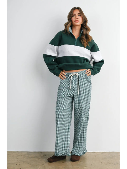 Gingham Game Day Quarter Zip