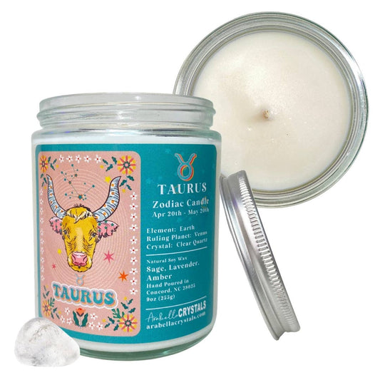 Taurus zodiac candle