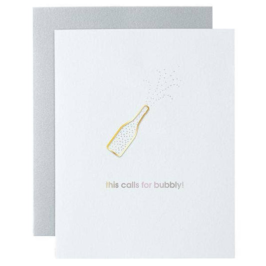 This Calls for Bubbly Paper Clip Letterpress Card