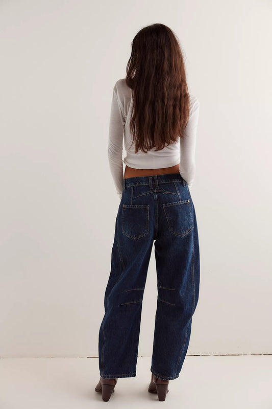 Good Luck Mid-Rise Barrel Jeans