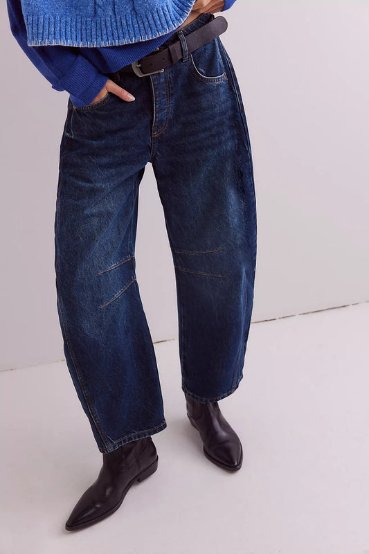 Good Luck Mid-Rise Barrel Jeans