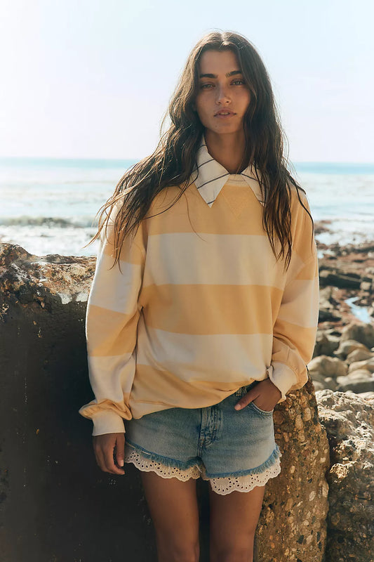 Classic Striped Oversized Crewneck