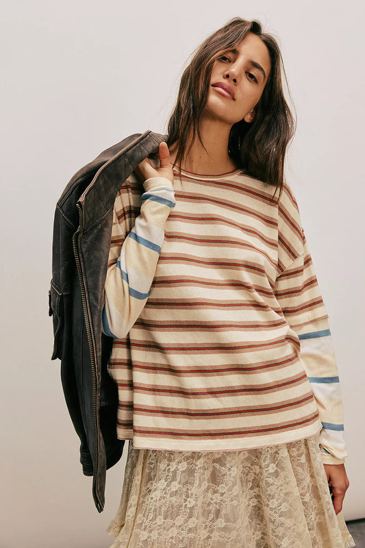 Nina Stripe Long-Sleeve Tee