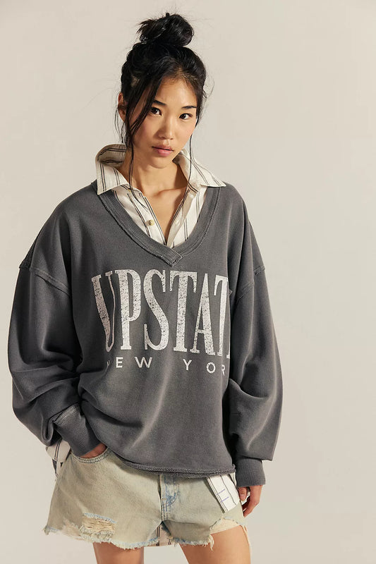 Venice V-Neck Graphic Sweatshirt