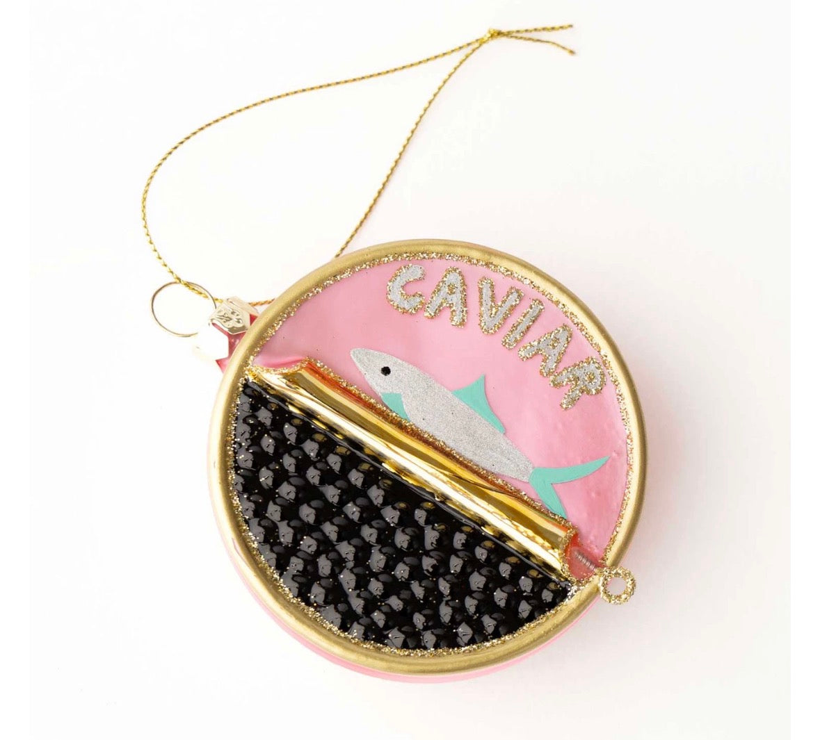 Caviar Tin Glass Ornament