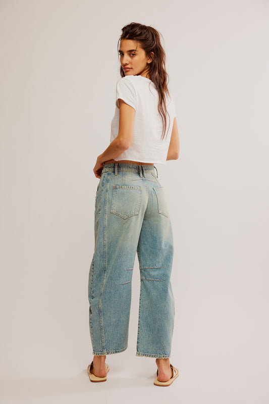 Good Luck Mid-Rise Barrel Jeans