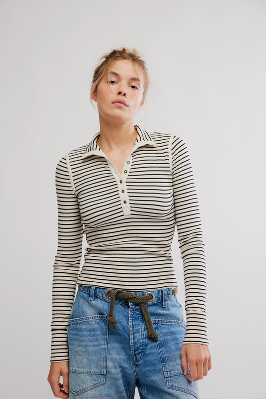 Lake Henley Stripe LS