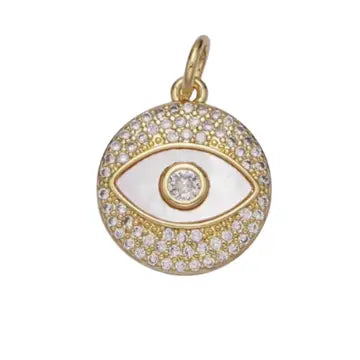 Pearl Evil Eye Charm