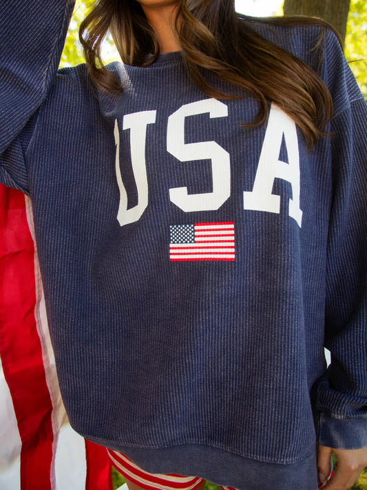 USA Flag Cord Sweater