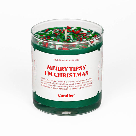 Merry Tipsy I'm Christmas Candle