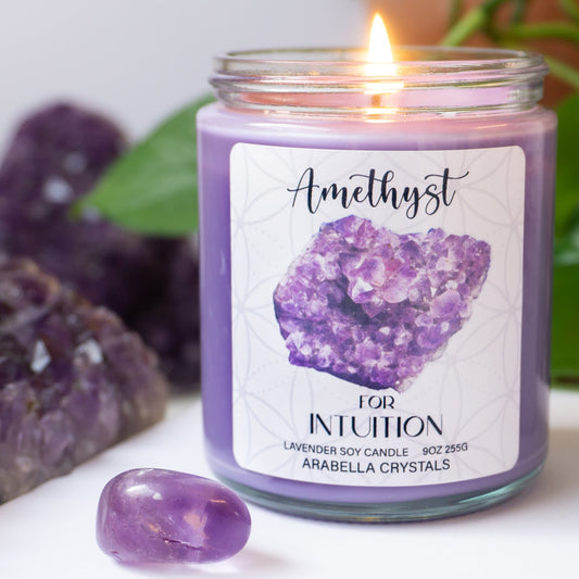 Amethyst Crystal candle Jar