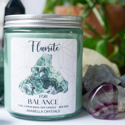 Fluorite Crystal Candle Jar