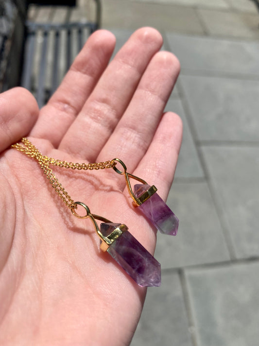 Dainty Gold Fluorite Necklace