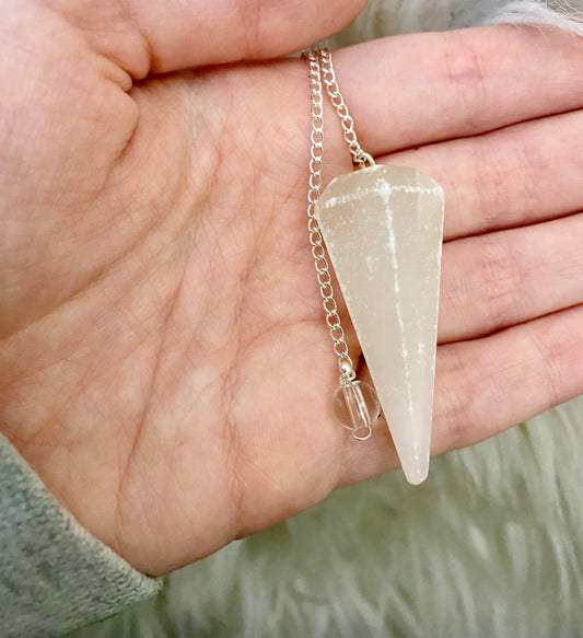 Selenite Crystal pendulum