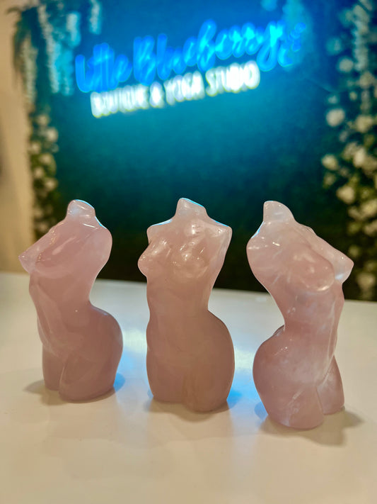 Rose Quartz Woman Silhouette Crystal