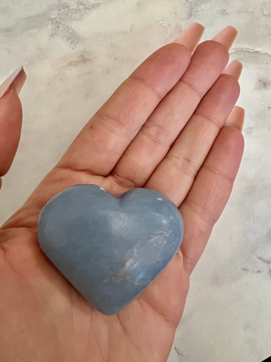 Angelite Crystal Heart
