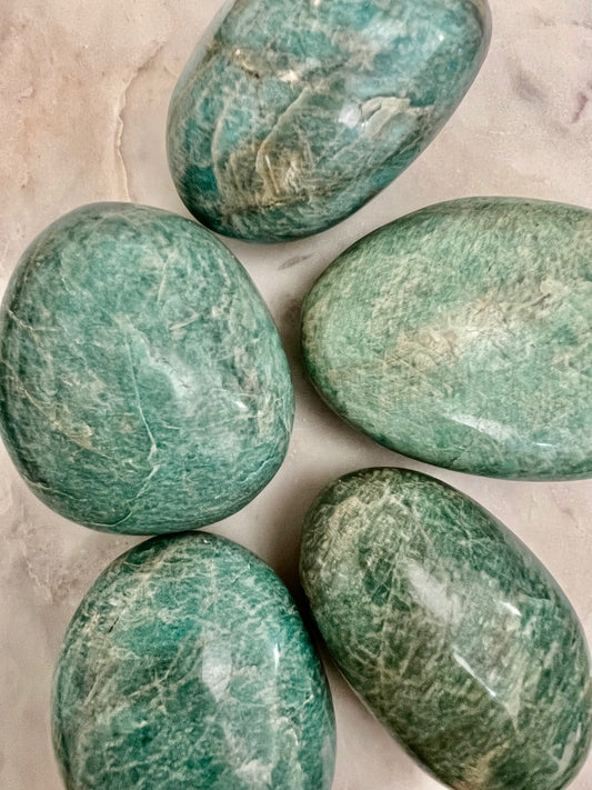 Large Amazonite Palm Stones