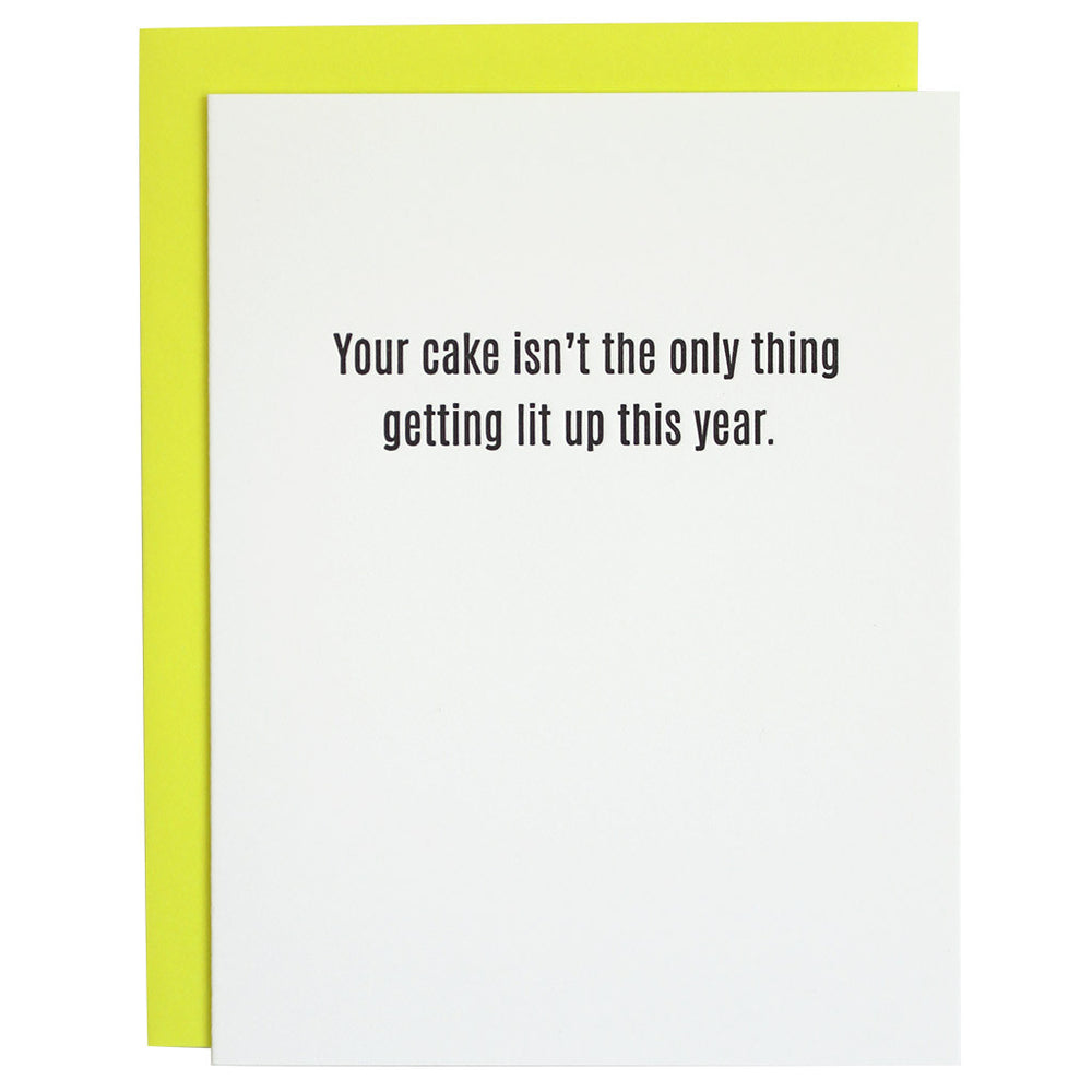 Your Cake Getting Lit Letterpress Card