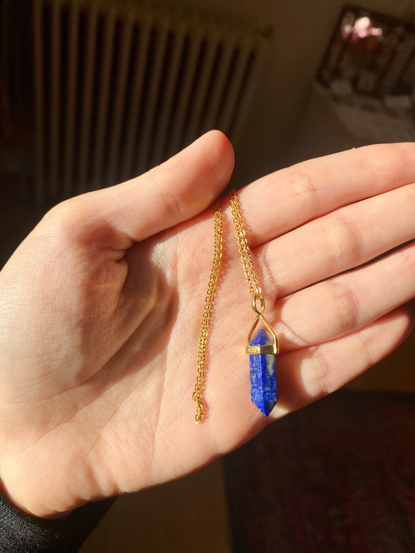 Dainty Lapis Lazuli Point Necklace