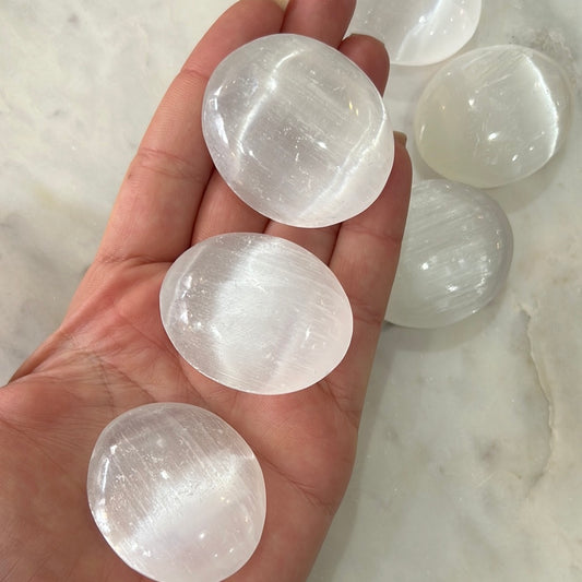 Small Selenite Palm Stone