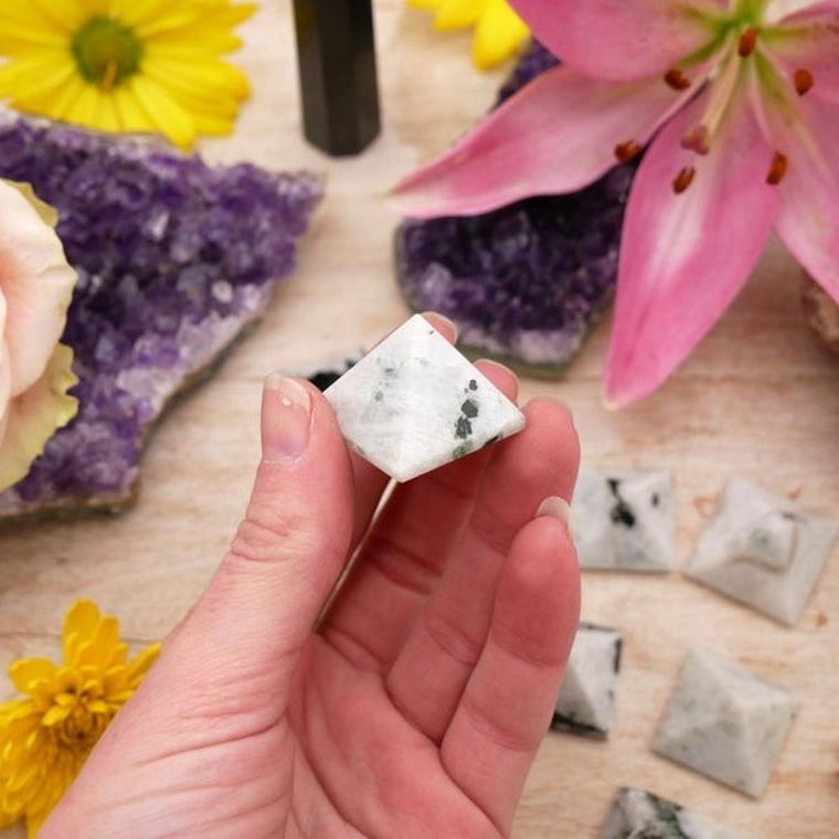 Rainbow Moonstone Pyramids